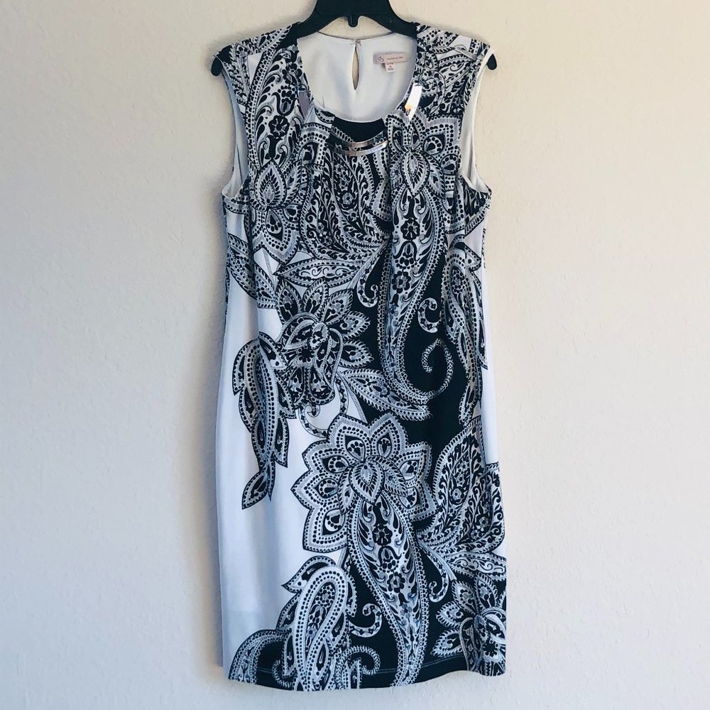 CB Black and White pattern dress size 14Petite
